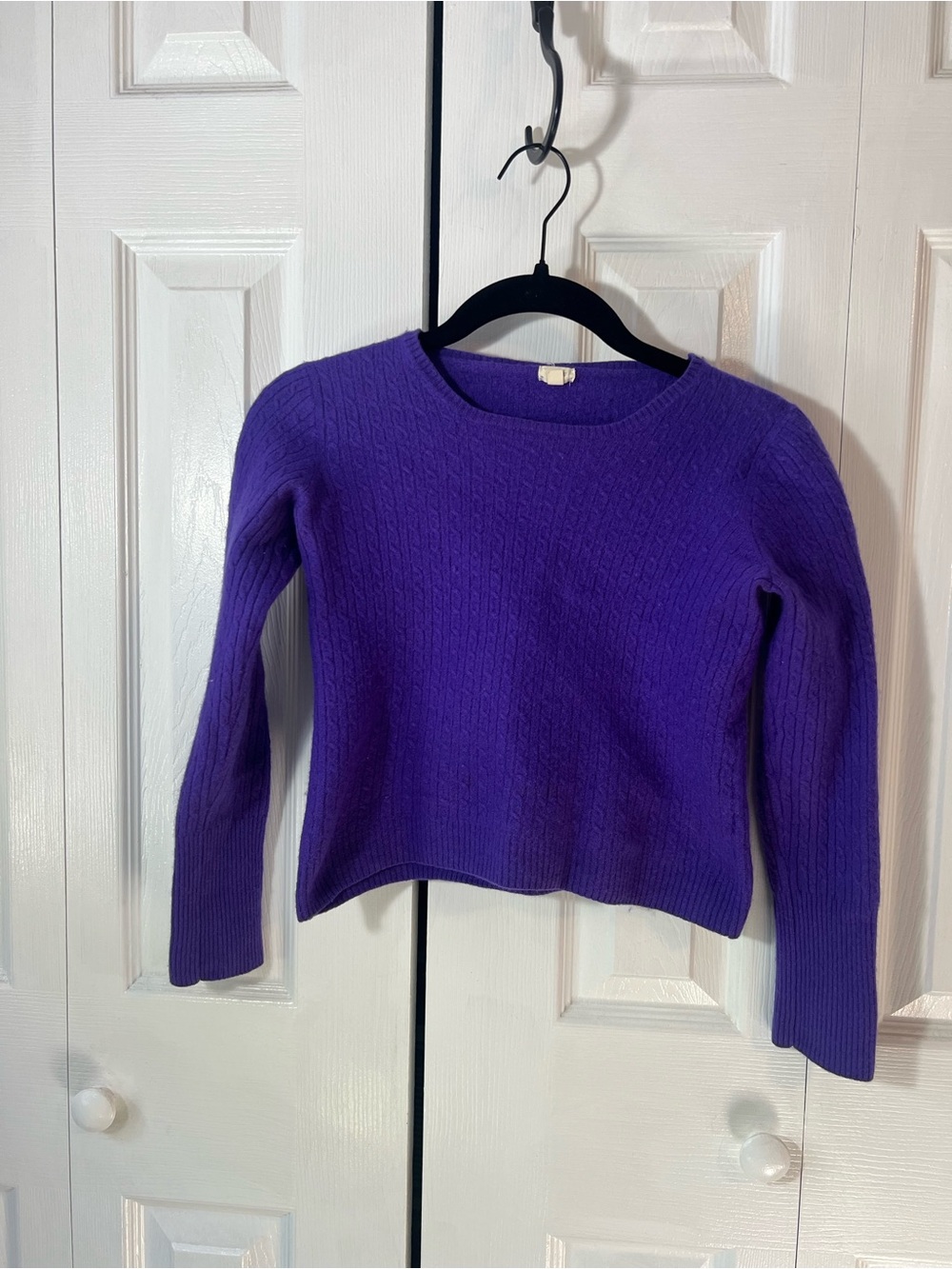 Cozy Purple Cable-Knit Crewneck Sweater